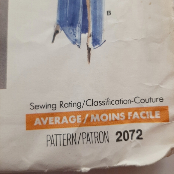 VTG 1988 VOGUE DRESS PATTERN # 2072 - Picture 6 of 7